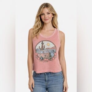 O’Neill VW Bus Graphic Cropped Tank Top Desert Sunset
